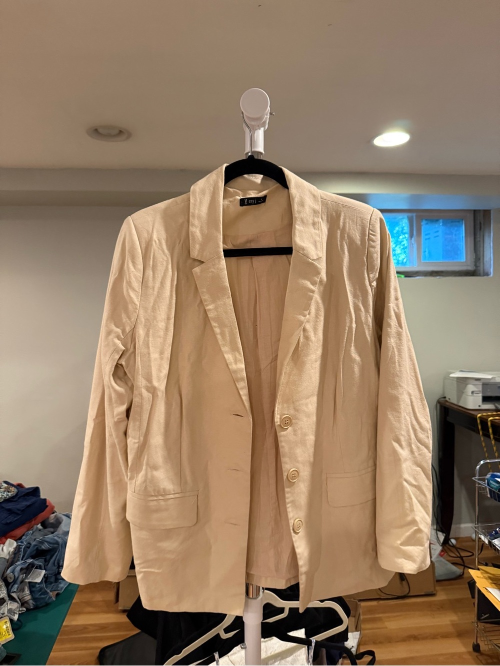 Light Beige Women’s Blazer - Classic Single-Breasted